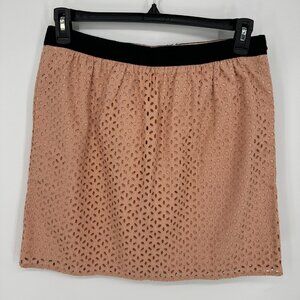 3/$25 LOFT Eyelet Mini Skirt 10 Cotton A Line Pink Black